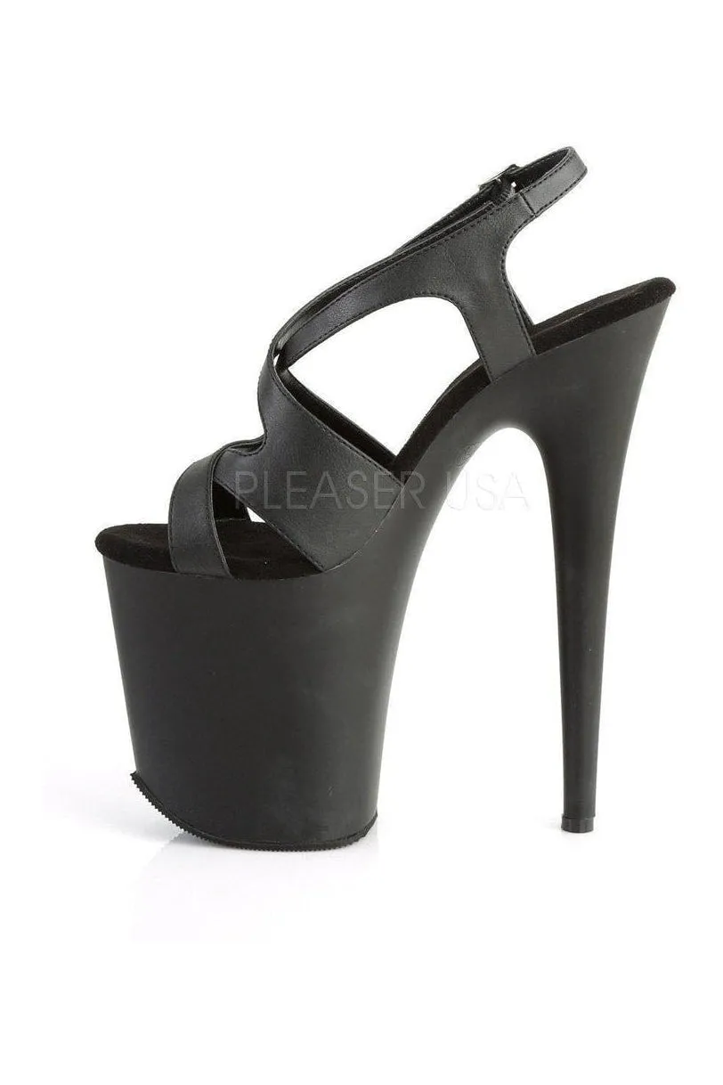 FLAMINGO-831 Platform Sandal  | Black Faux Leather