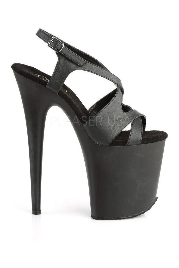 FLAMINGO-831 Platform Sandal  | Black Faux Leather