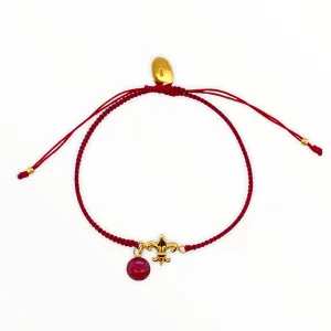 Fleur De Lis Taylor Bracelet | Gold | Burgundy