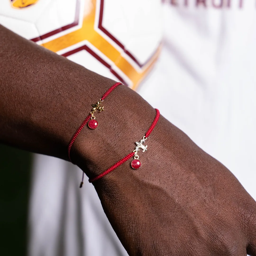 Fleur De Lis Taylor Bracelet | Gold | Burgundy