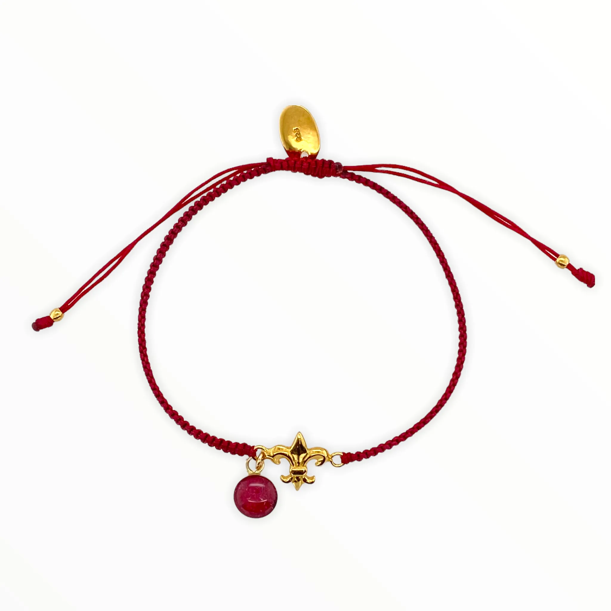 Fleur De Lis Taylor Bracelet | Gold | Burgundy