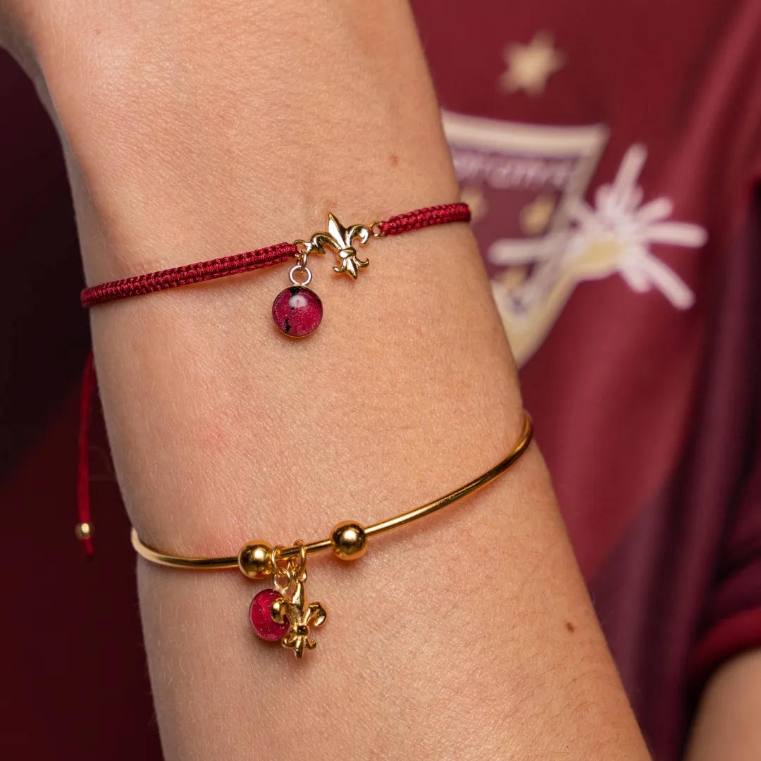 Fleur De Lis Taylor Bracelet | Gold | Burgundy