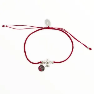 Fleur De Lis Taylor Bracelet | Silver | Burgundy
