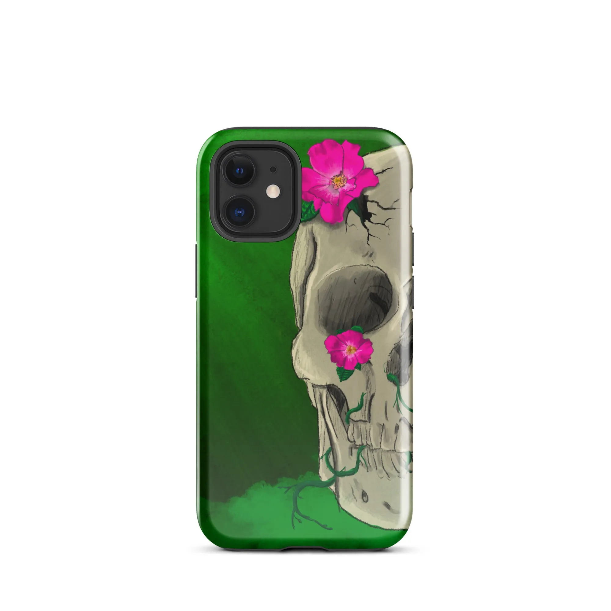 Floral Skull on Green Tough Case for iPhone®