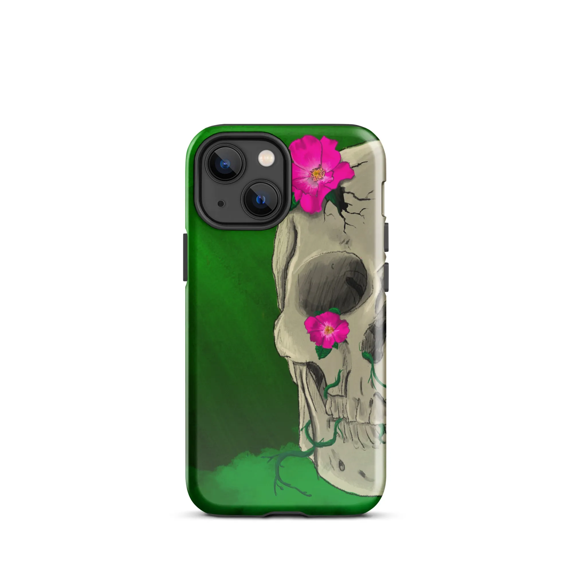 Floral Skull on Green Tough Case for iPhone®