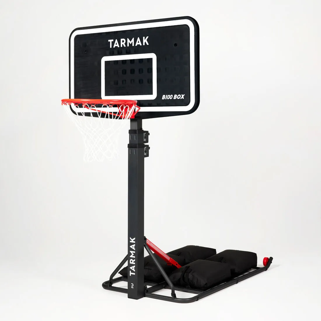Folding Basketball Hoop - Adjustable Up To 3.05m In Black/White