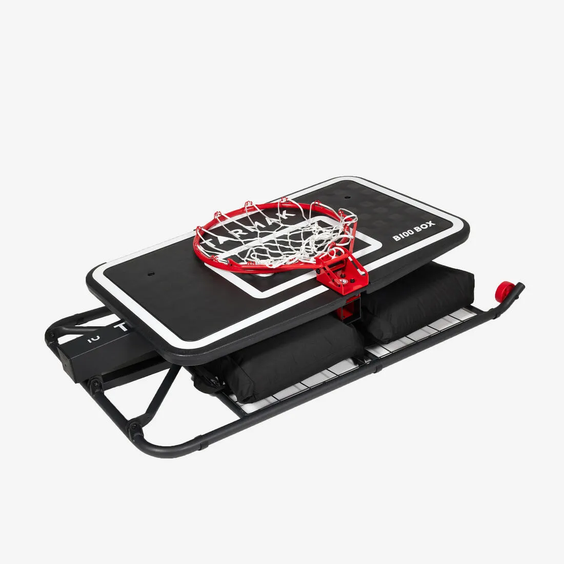 Folding Basketball Hoop - Adjustable Up To 3.05m In Black/White