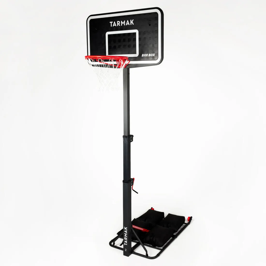 Folding Basketball Hoop - Adjustable Up To 3.05m In Black/White
