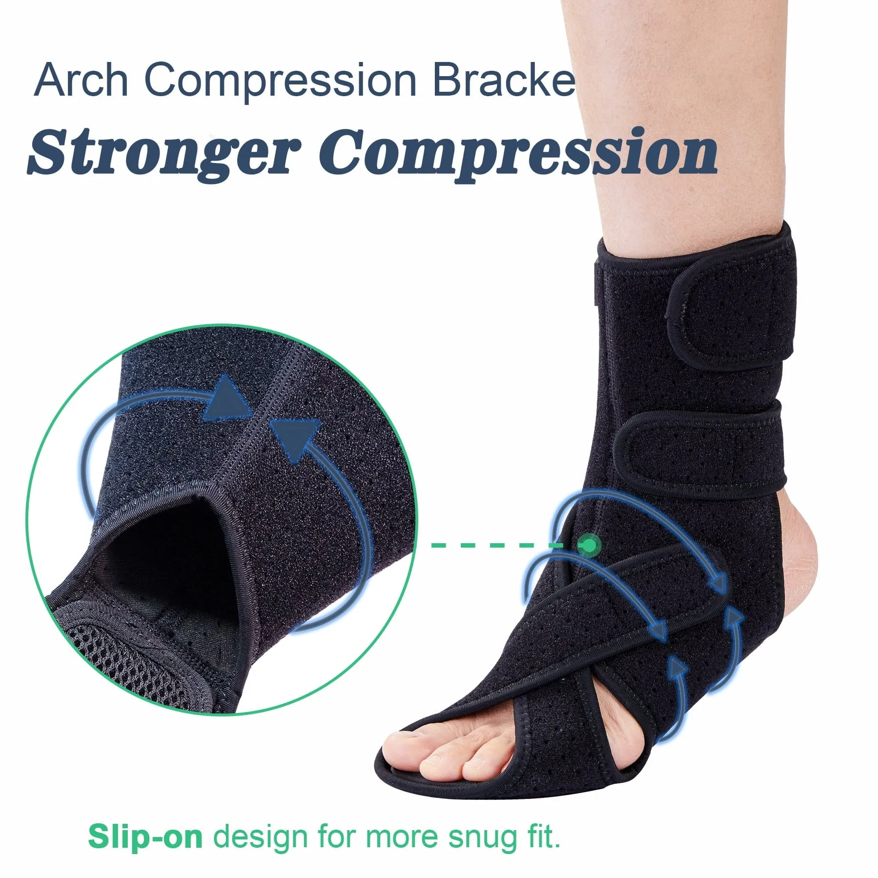 Foot Brace with Arch Suppor, Adjustable AFO Foot