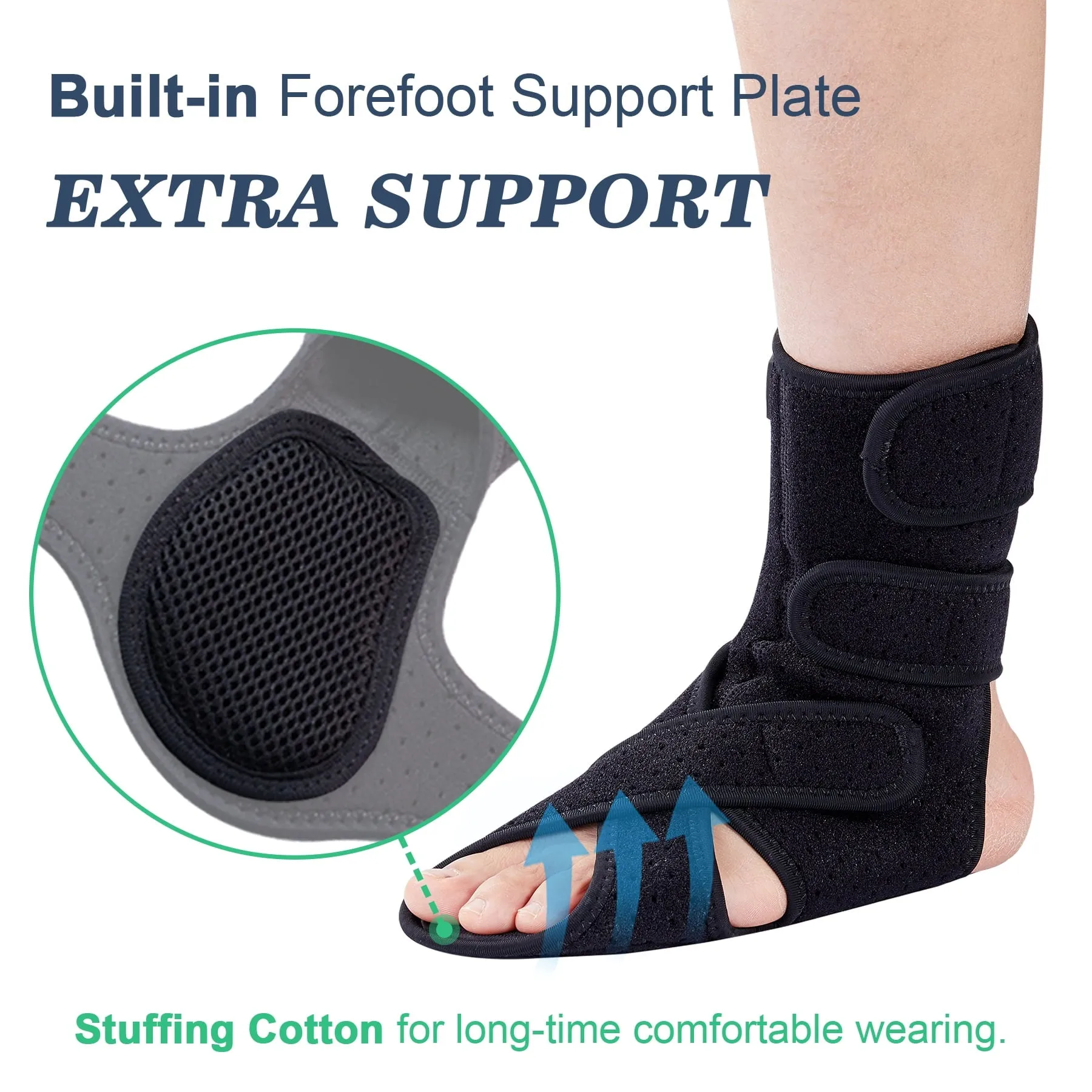 Foot Brace with Arch Suppor, Adjustable AFO Foot