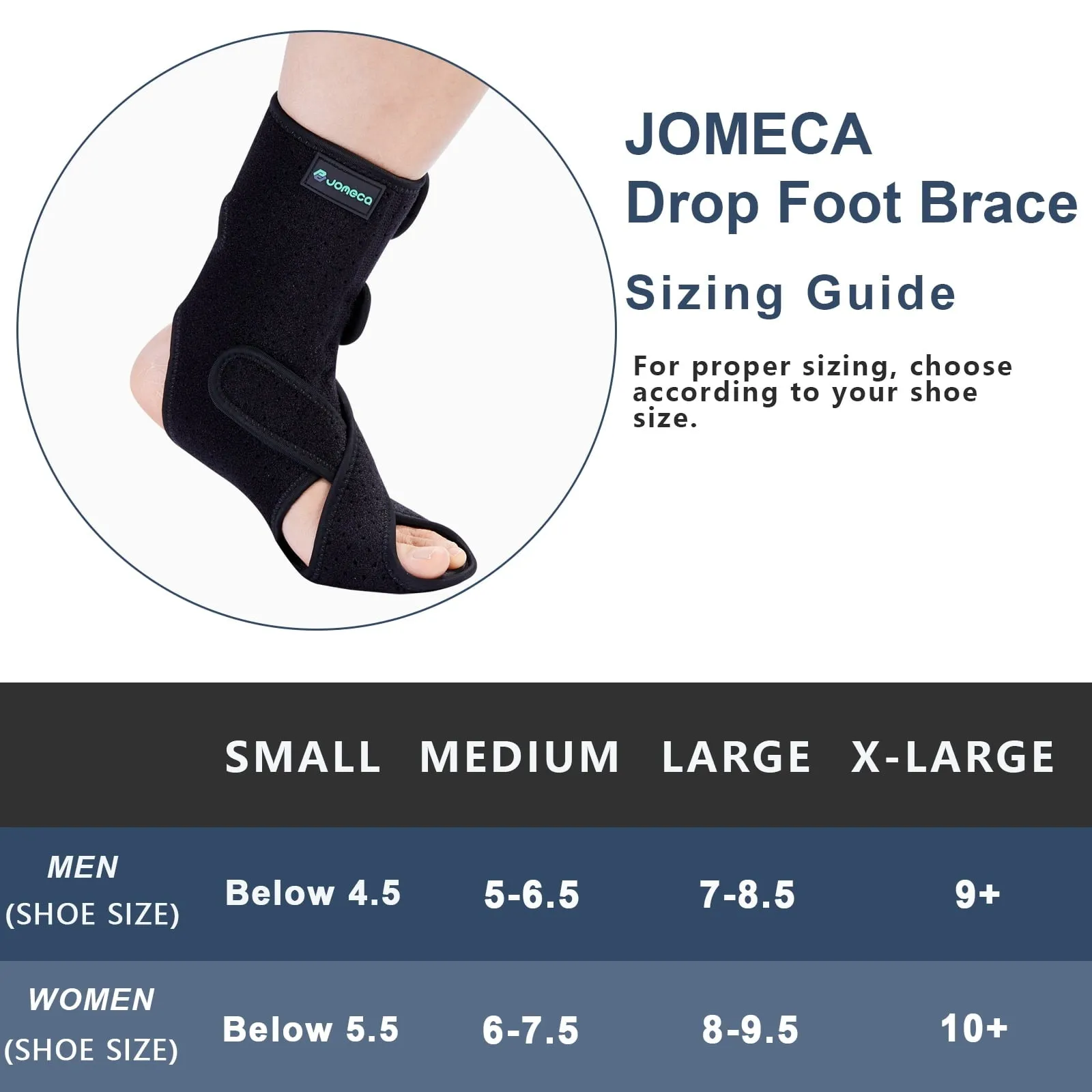 Foot Brace with Arch Suppor, Adjustable AFO Foot