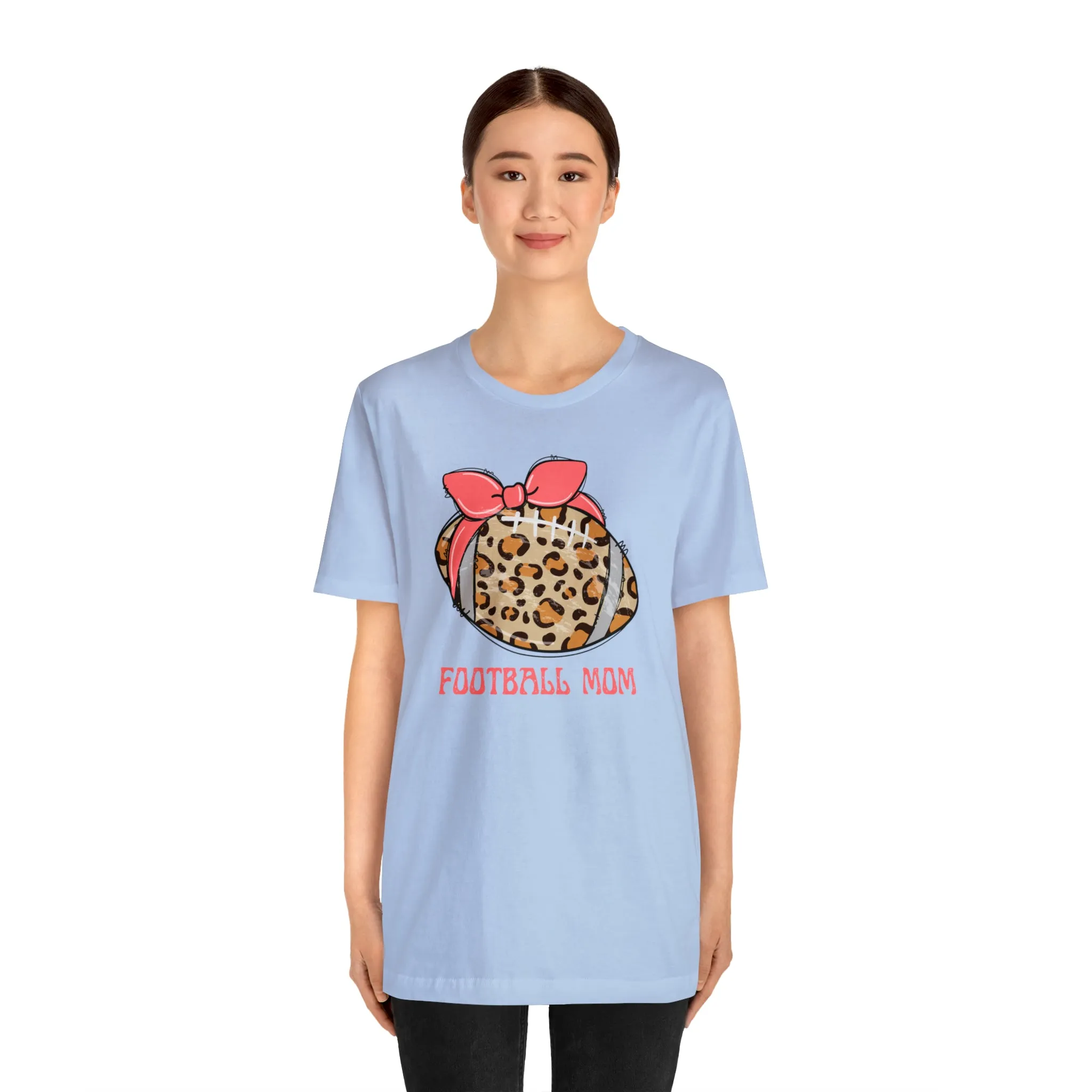 Football Mom Peach T-Shirt | Sports Mom Tee |  Bella Canvas 3001 Unisex |  Mama Short Sleeve Tshirt