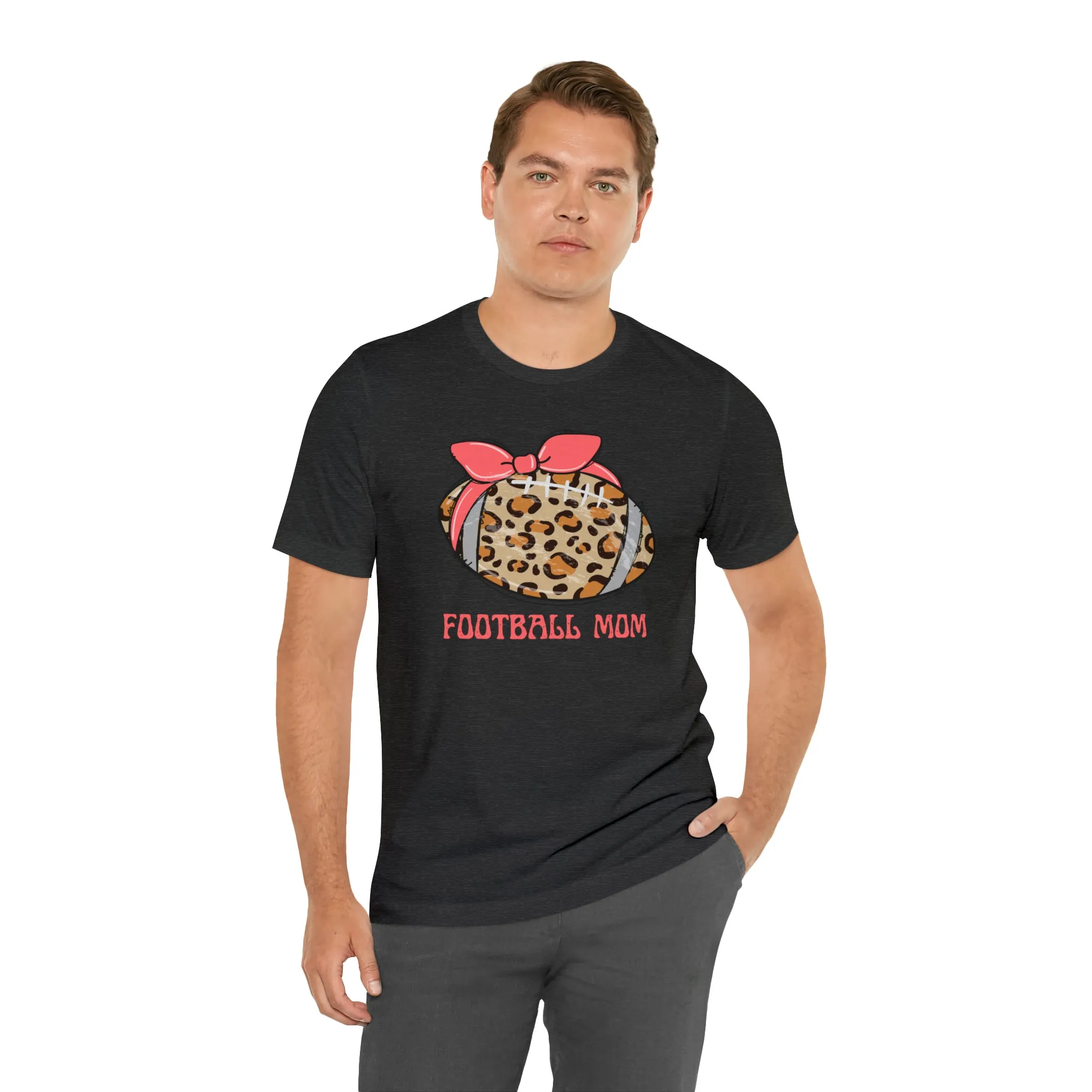 Football Mom Peach T-Shirt | Sports Mom Tee |  Bella Canvas 3001 Unisex |  Mama Short Sleeve Tshirt