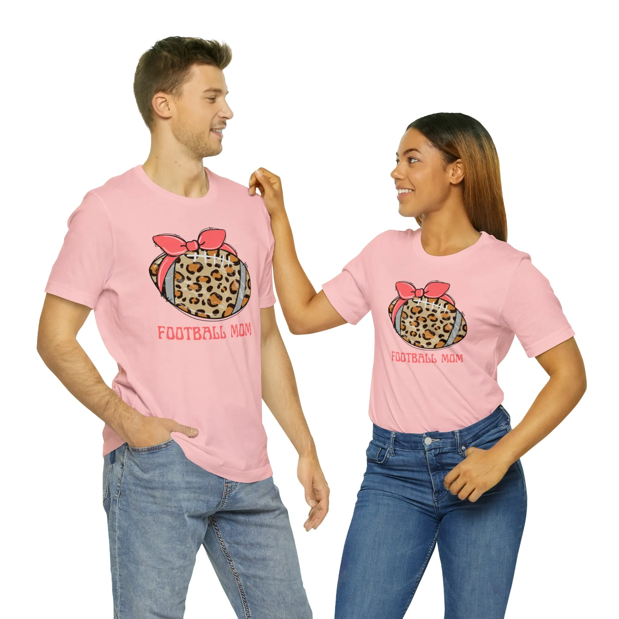 Football Mom Peach T-Shirt | Sports Mom Tee |  Bella Canvas 3001 Unisex |  Mama Short Sleeve Tshirt