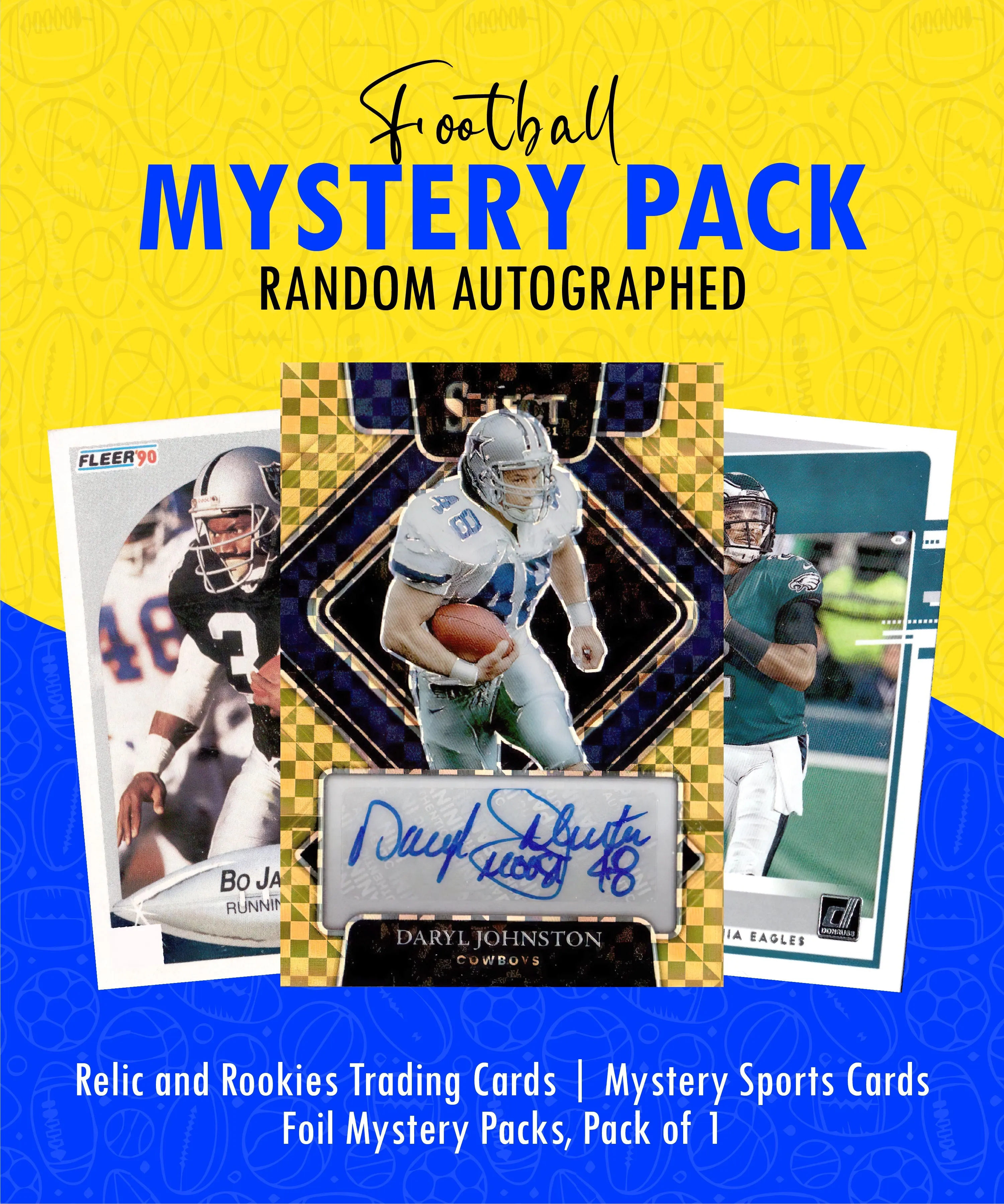 Football Mystery Pack (Random Autographed, Relic & Rookie Trading Cards)