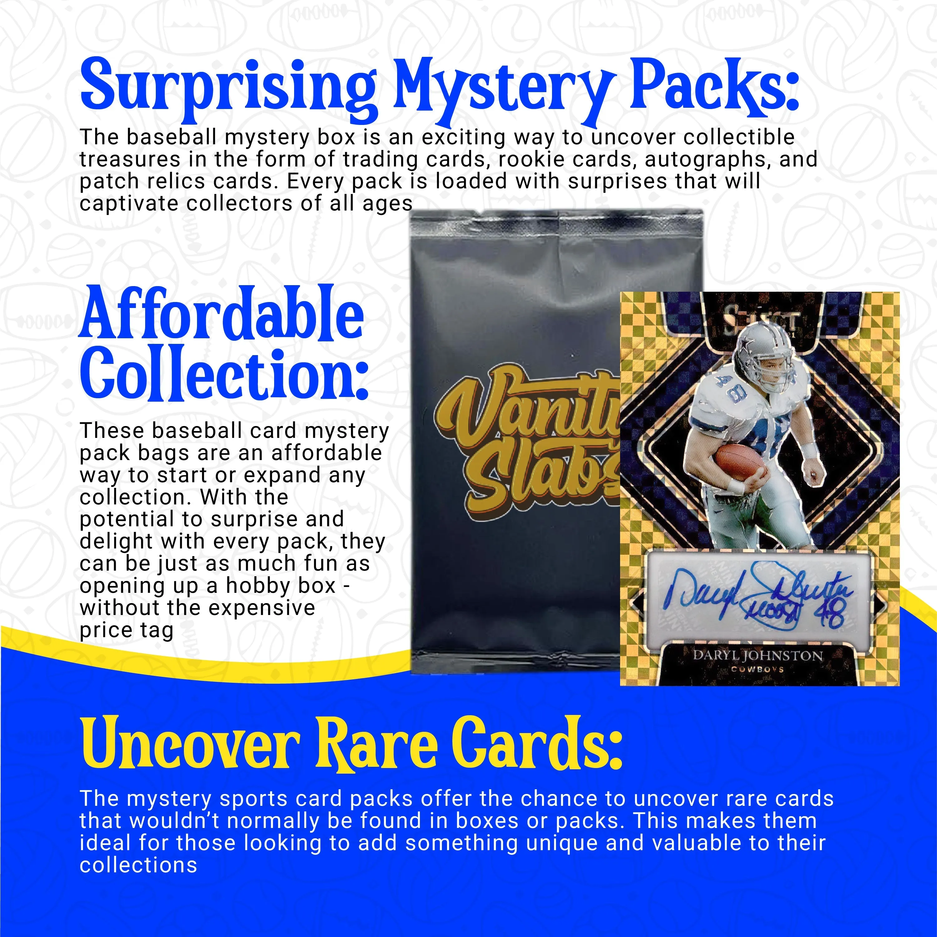 Football Mystery Pack (Random Autographed, Relic & Rookie Trading Cards)