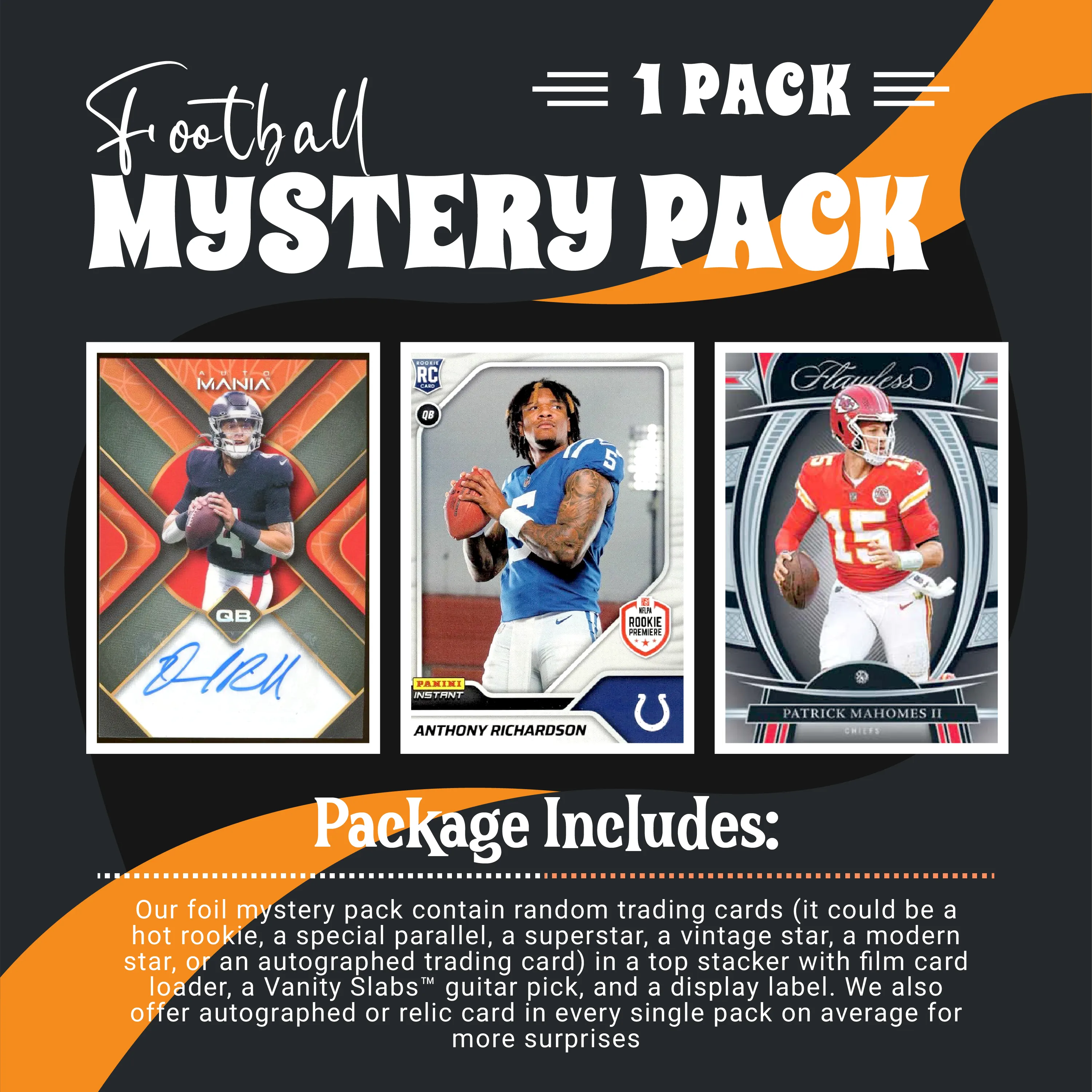 Football Mystery Pack (Random Autographed, Relic & Rookie Trading Cards)