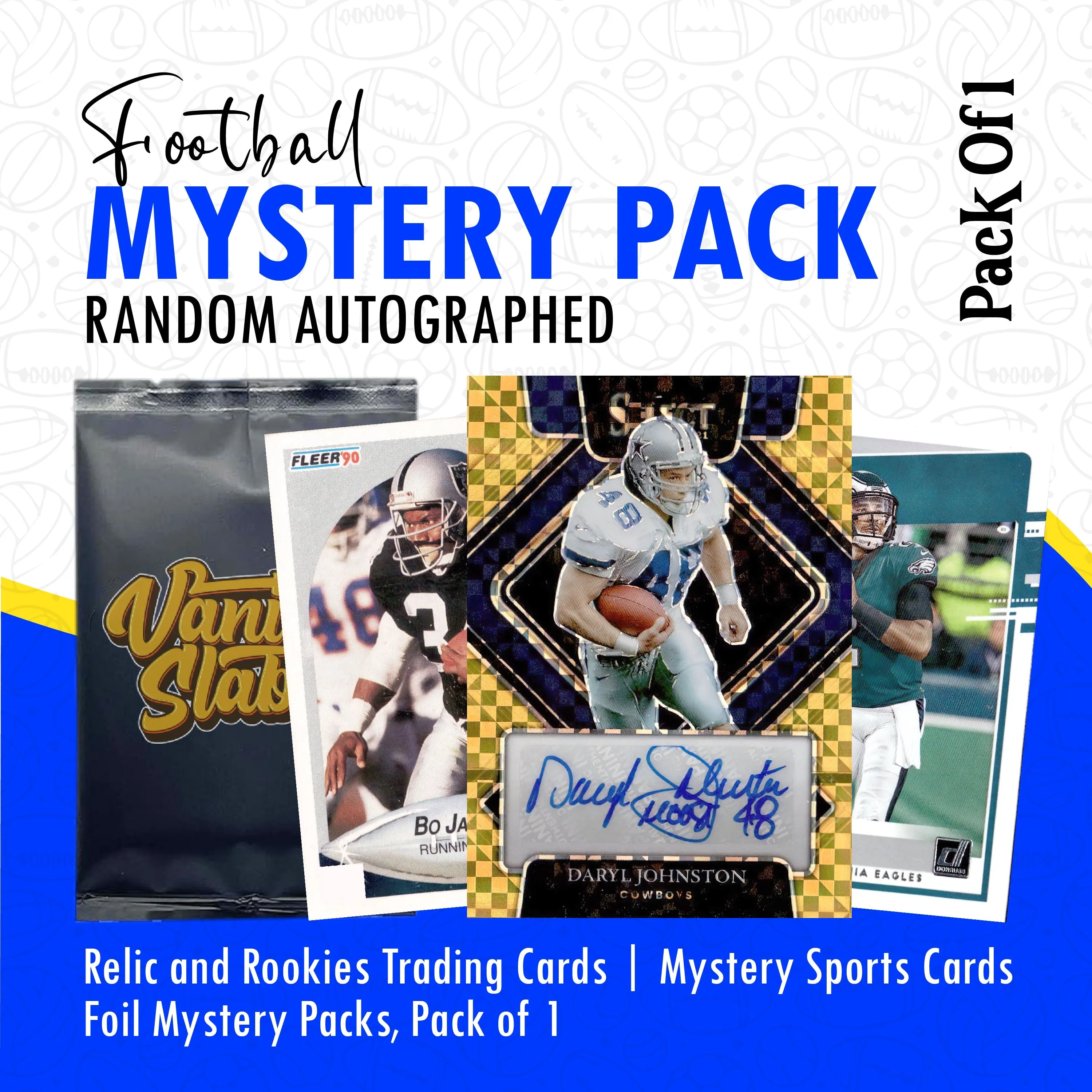 Football Mystery Pack (Random Autographed, Relic & Rookie Trading Cards)