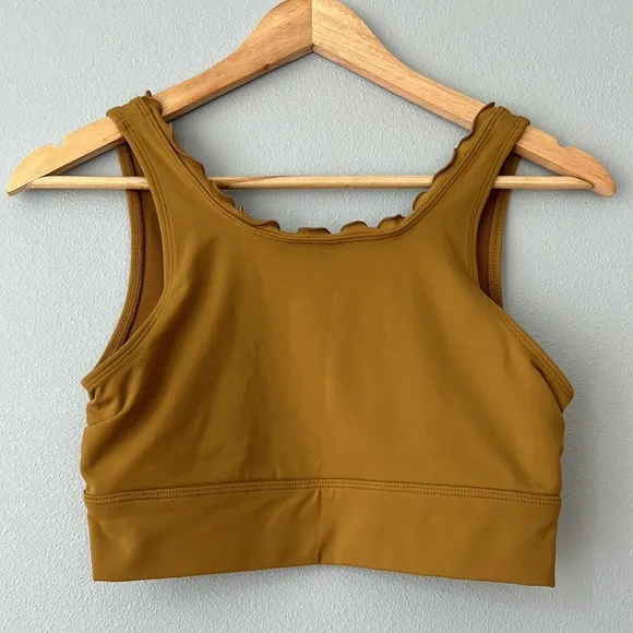 Free People Movement • NWOT Hearts Aflutter Golden Olive Brami Size Small