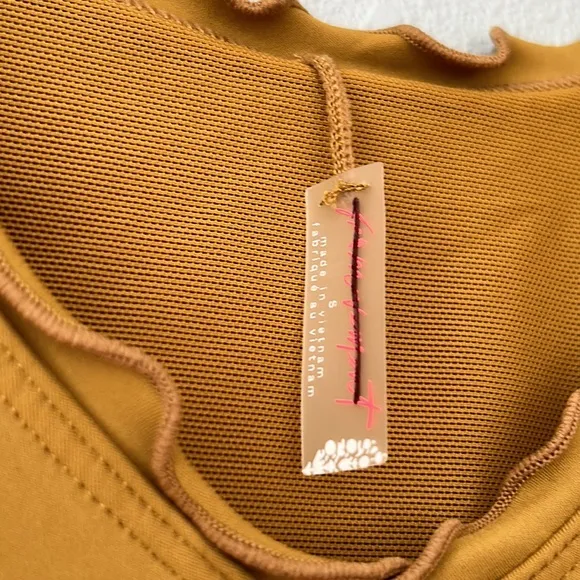 Free People Movement • NWOT Hearts Aflutter Golden Olive Brami Size Small