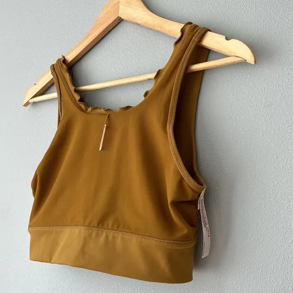 Free People Movement • NWOT Hearts Aflutter Golden Olive Brami Size Small