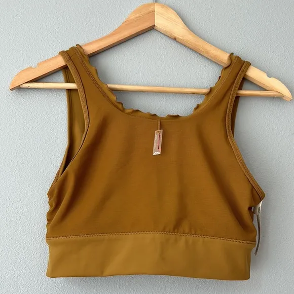 Free People Movement • NWOT Hearts Aflutter Golden Olive Brami Size Small