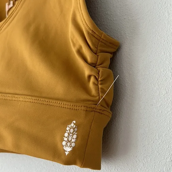 Free People Movement • NWOT Hearts Aflutter Golden Olive Brami Size Small
