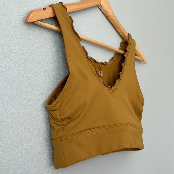 Free People Movement • NWOT Hearts Aflutter Golden Olive Brami Size Small