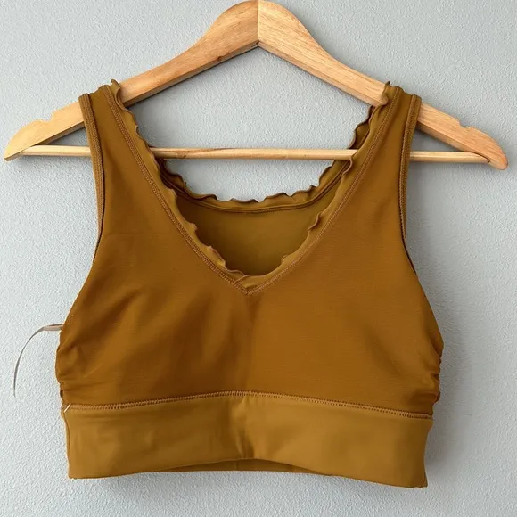 Free People Movement • NWOT Hearts Aflutter Golden Olive Brami Size Small