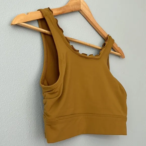 Free People Movement • NWOT Hearts Aflutter Golden Olive Brami Size Small