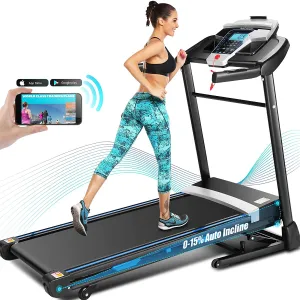 FUNMILY Treadmill for Home, Folding Treadmills with Desk and Bluetooth Speaker, Portable Electric Treadmill Machine for Running Walking Jogging Workout, 265 LBS Weight Capacity