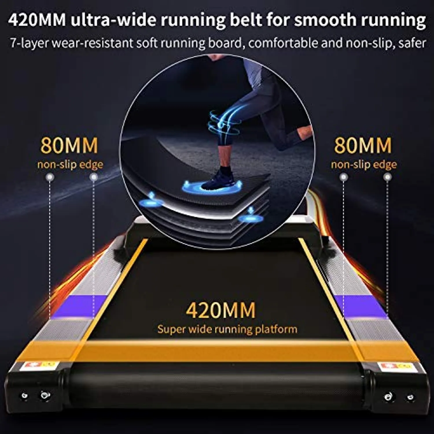 FUNMILY Treadmill for Home, Folding Treadmills with Desk and Bluetooth Speaker, Portable Electric Treadmill Machine for Running Walking Jogging Workout, 265 LBS Weight Capacity