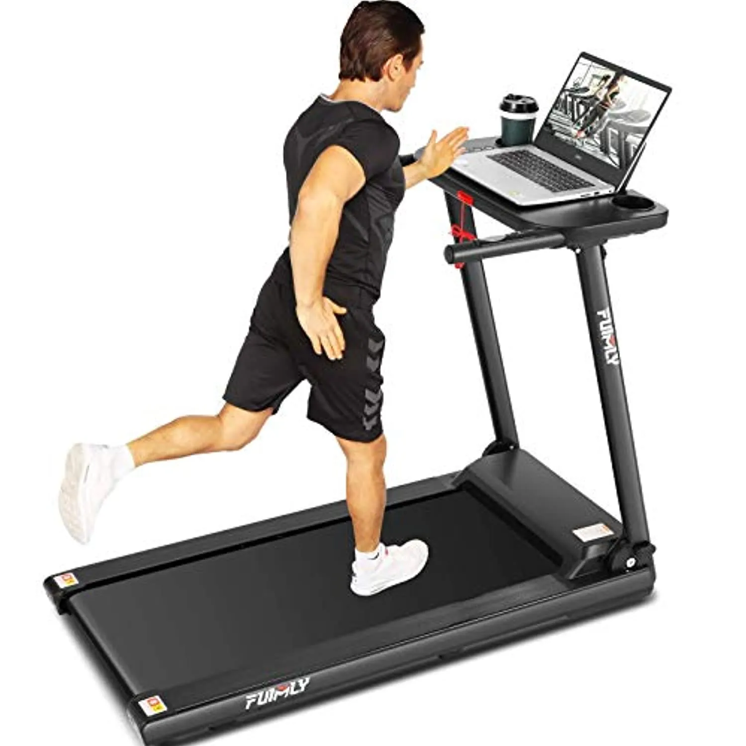 FUNMILY Treadmill for Home, Folding Treadmills with Desk and Bluetooth Speaker, Portable Electric Treadmill Machine for Running Walking Jogging Workout, 265 LBS Weight Capacity