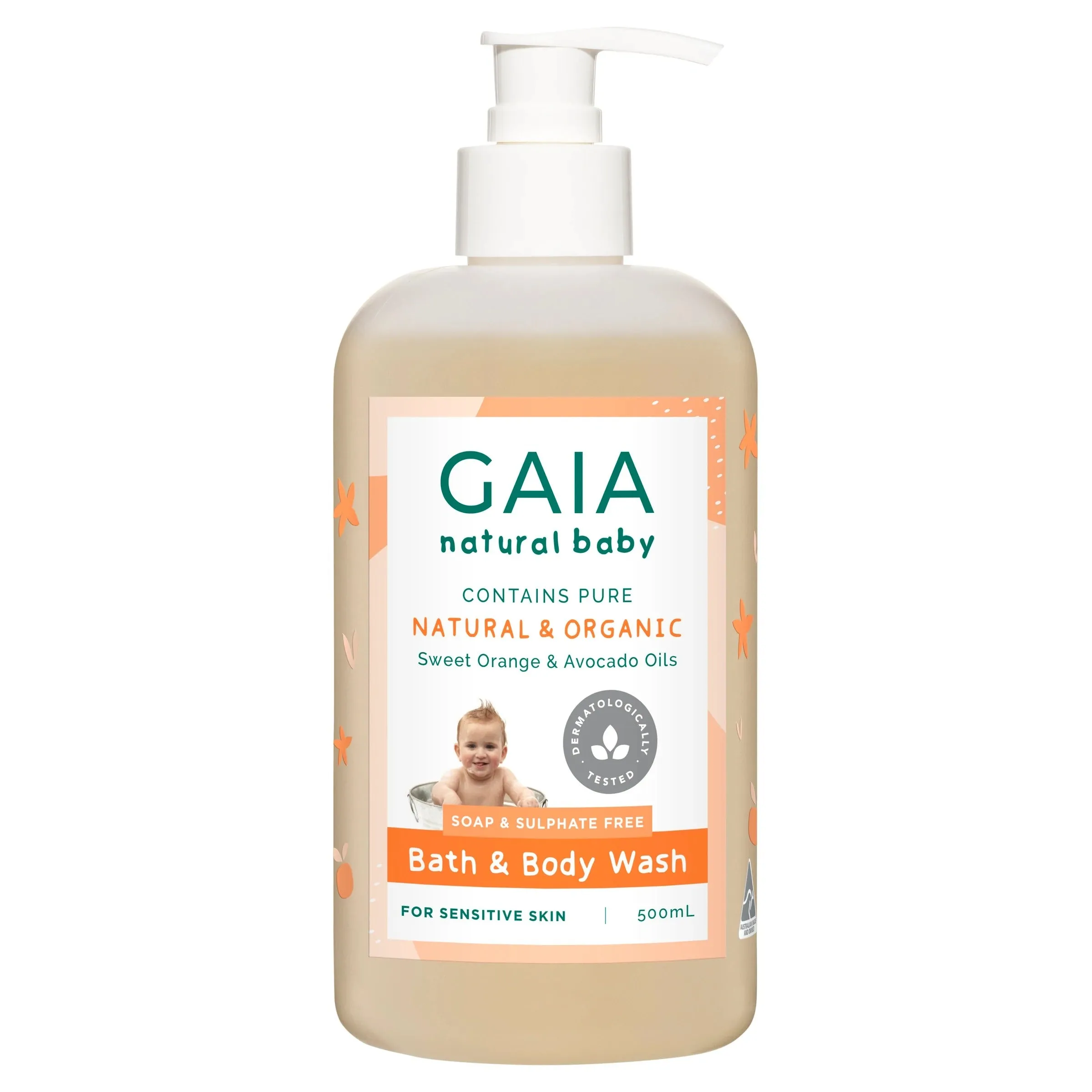 GAIA Bath & Body Wash 500ml   Pump Exp: 12/26