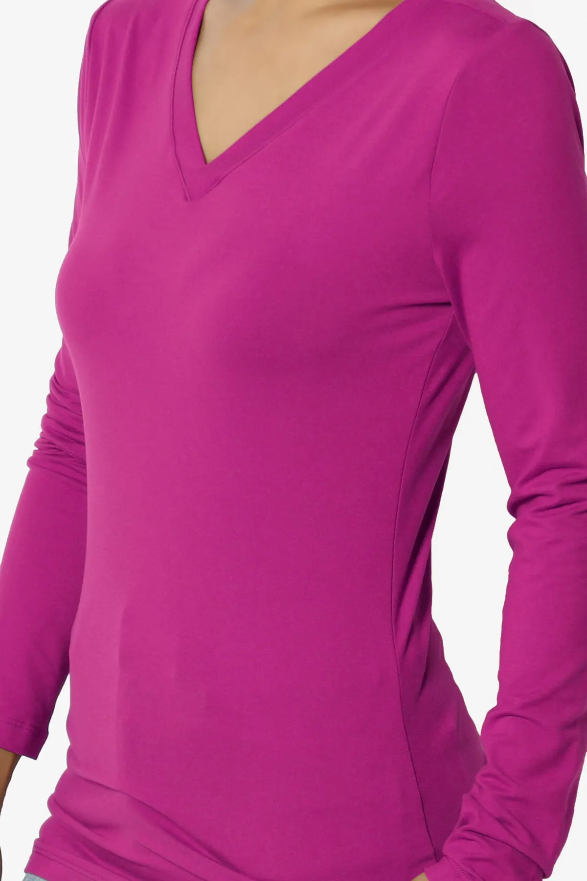 Gaia Microfiber V-Neck Long Sleeve T-Shirt