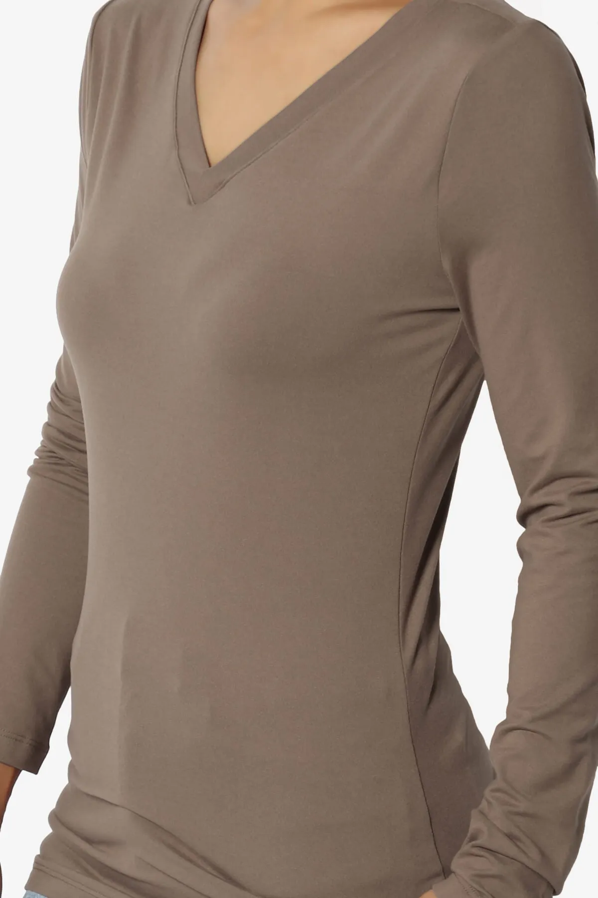 Gaia Microfiber V-Neck Long Sleeve T-Shirt