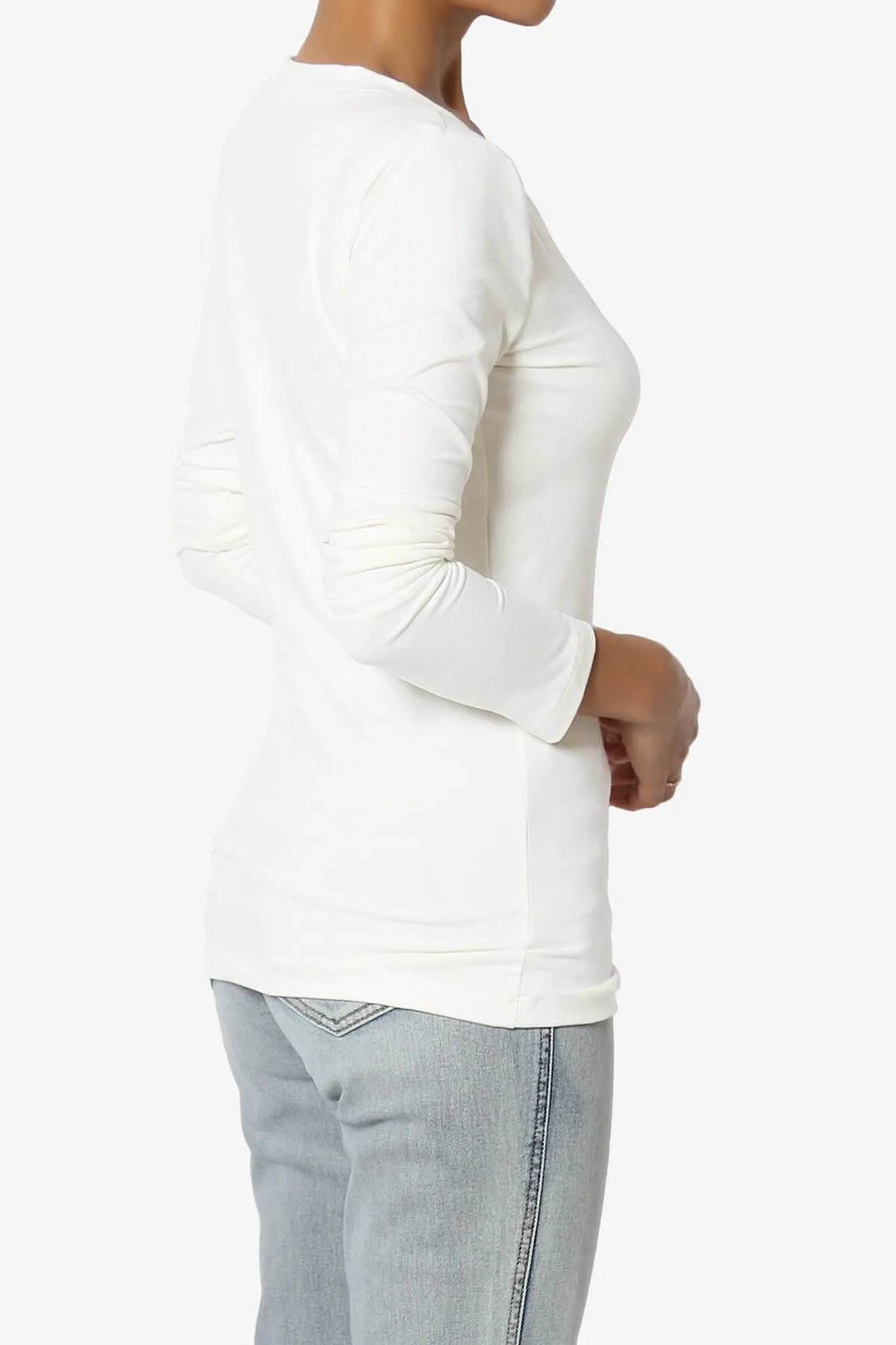 Gaia Microfiber V-Neck Long Sleeve T-Shirt