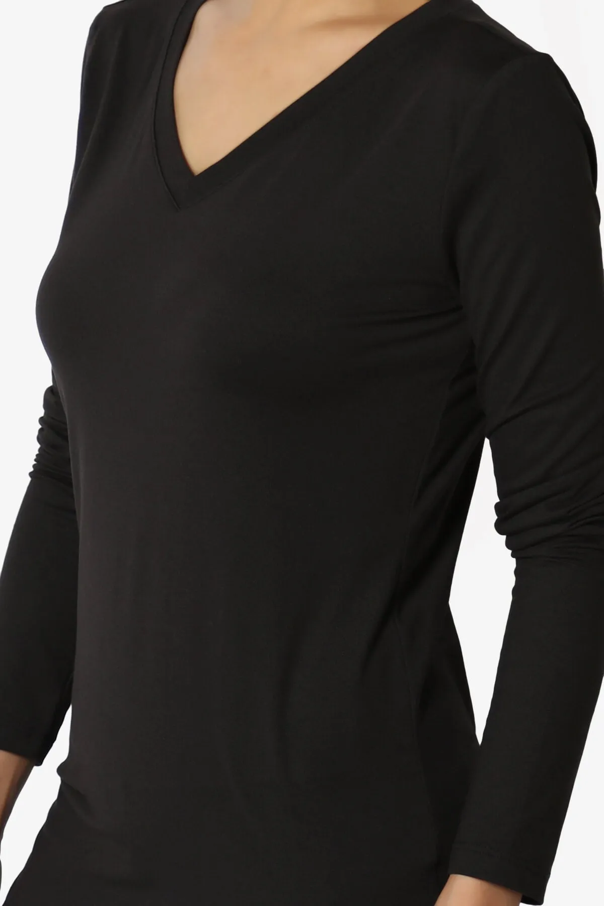 Gaia Microfiber V-Neck Long Sleeve T-Shirt