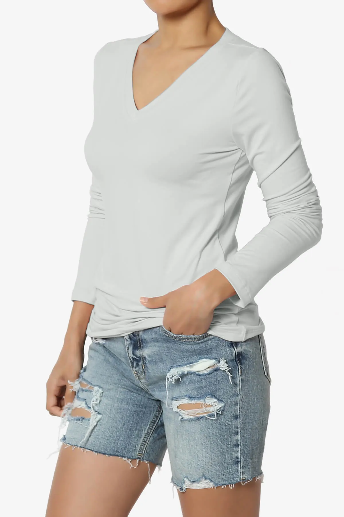 Gaia Microfiber V-Neck Long Sleeve T-Shirt