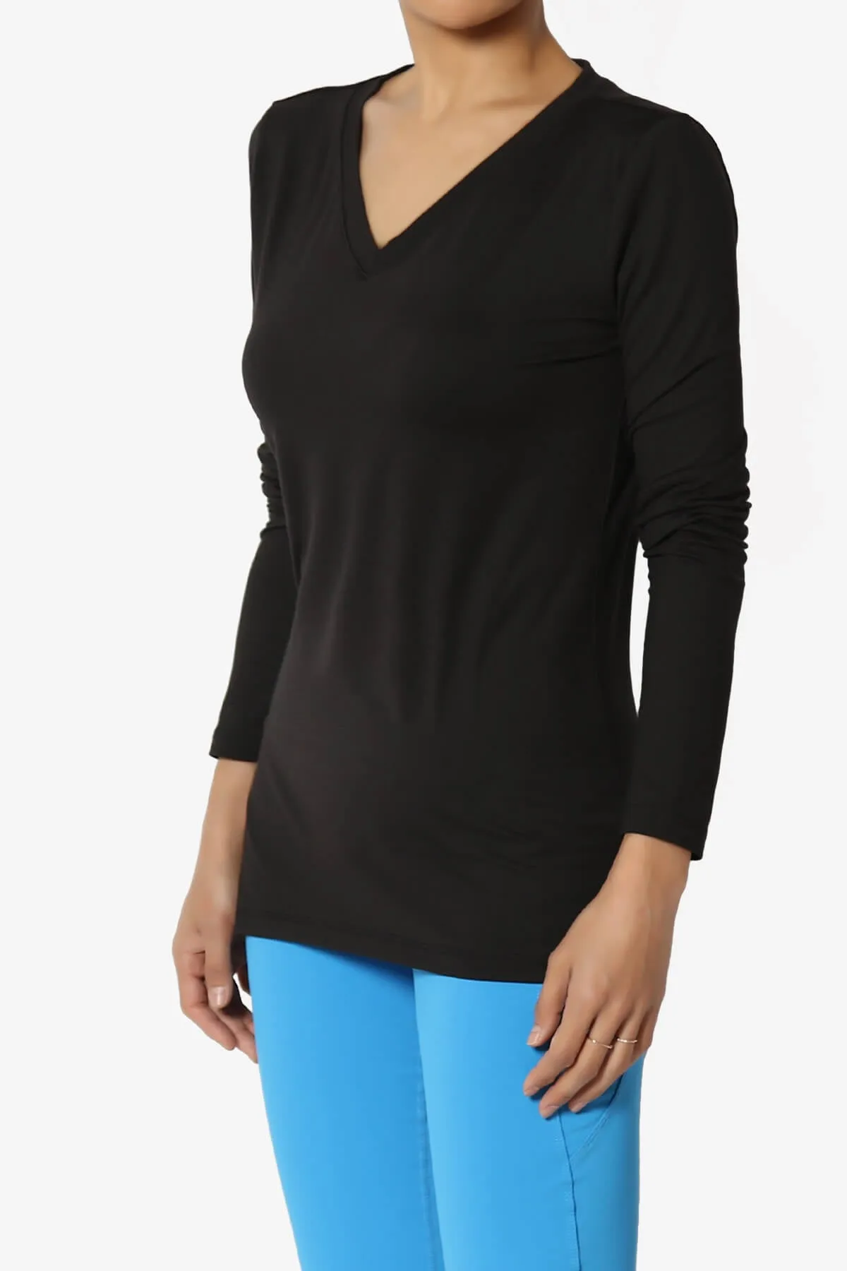 Gaia Microfiber V-Neck Long Sleeve T-Shirt