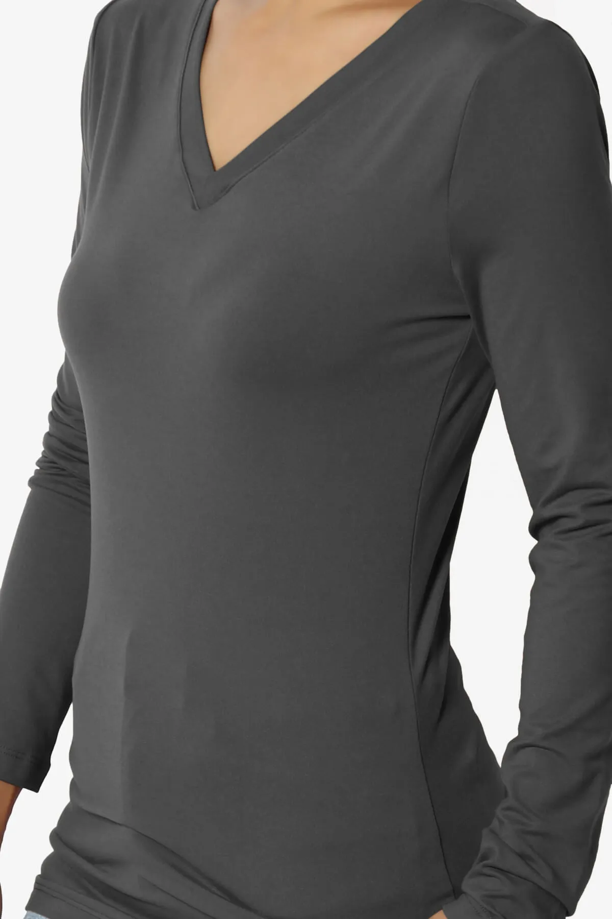 Gaia Microfiber V-Neck Long Sleeve T-Shirt