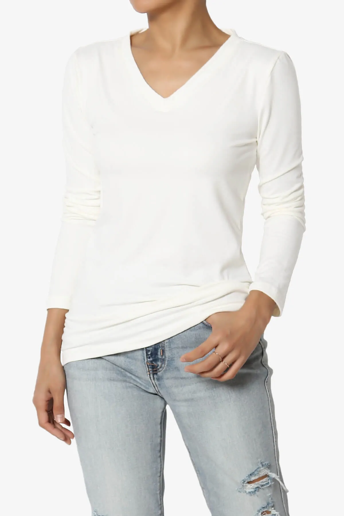 Gaia Microfiber V-Neck Long Sleeve T-Shirt