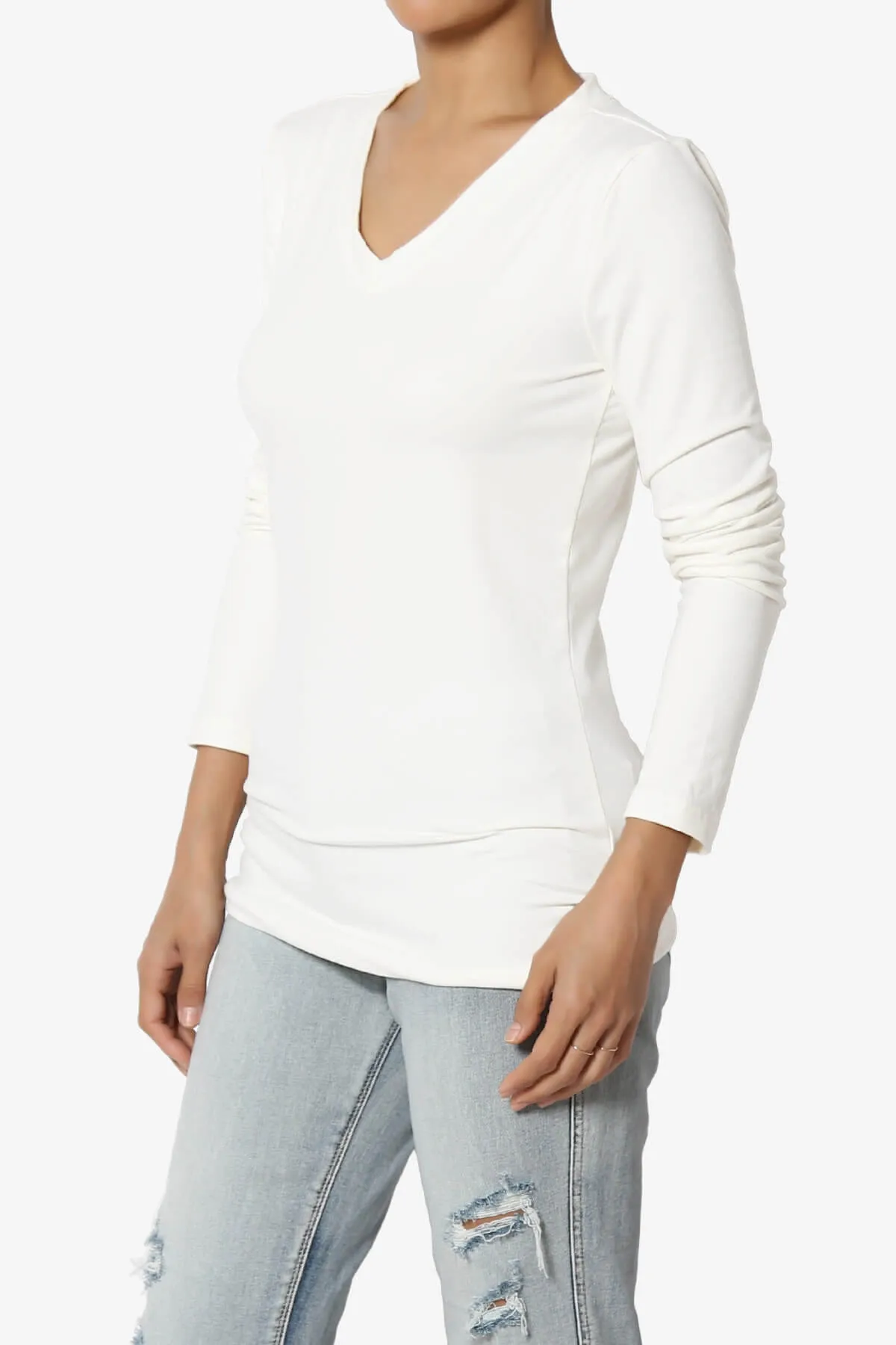 Gaia Microfiber V-Neck Long Sleeve T-Shirt