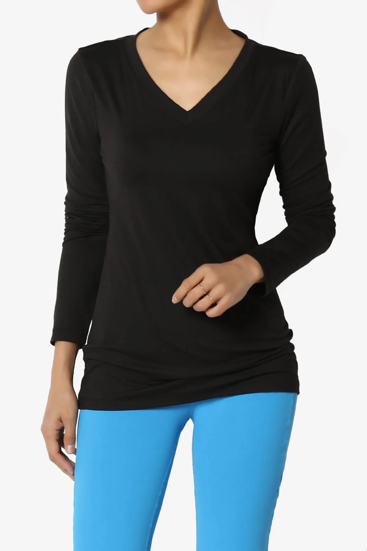 Gaia Microfiber V-Neck Long Sleeve T-Shirt