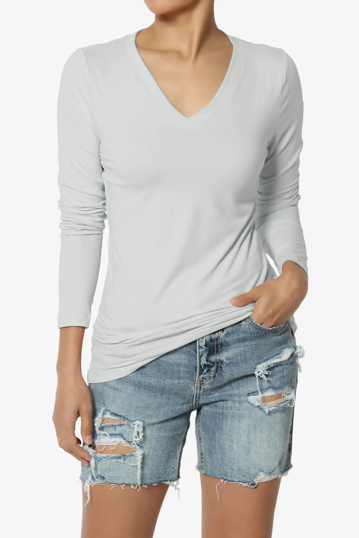 Gaia Microfiber V-Neck Long Sleeve T-Shirt