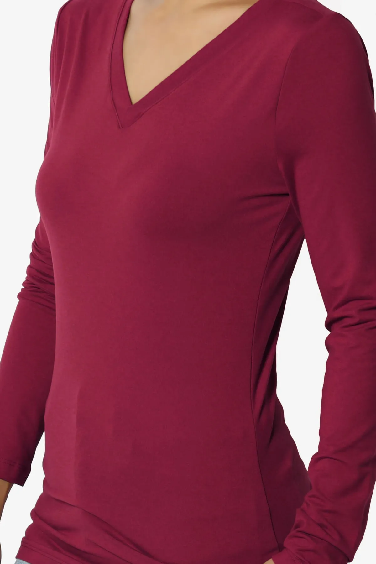 Gaia Microfiber V-Neck Long Sleeve T-Shirt