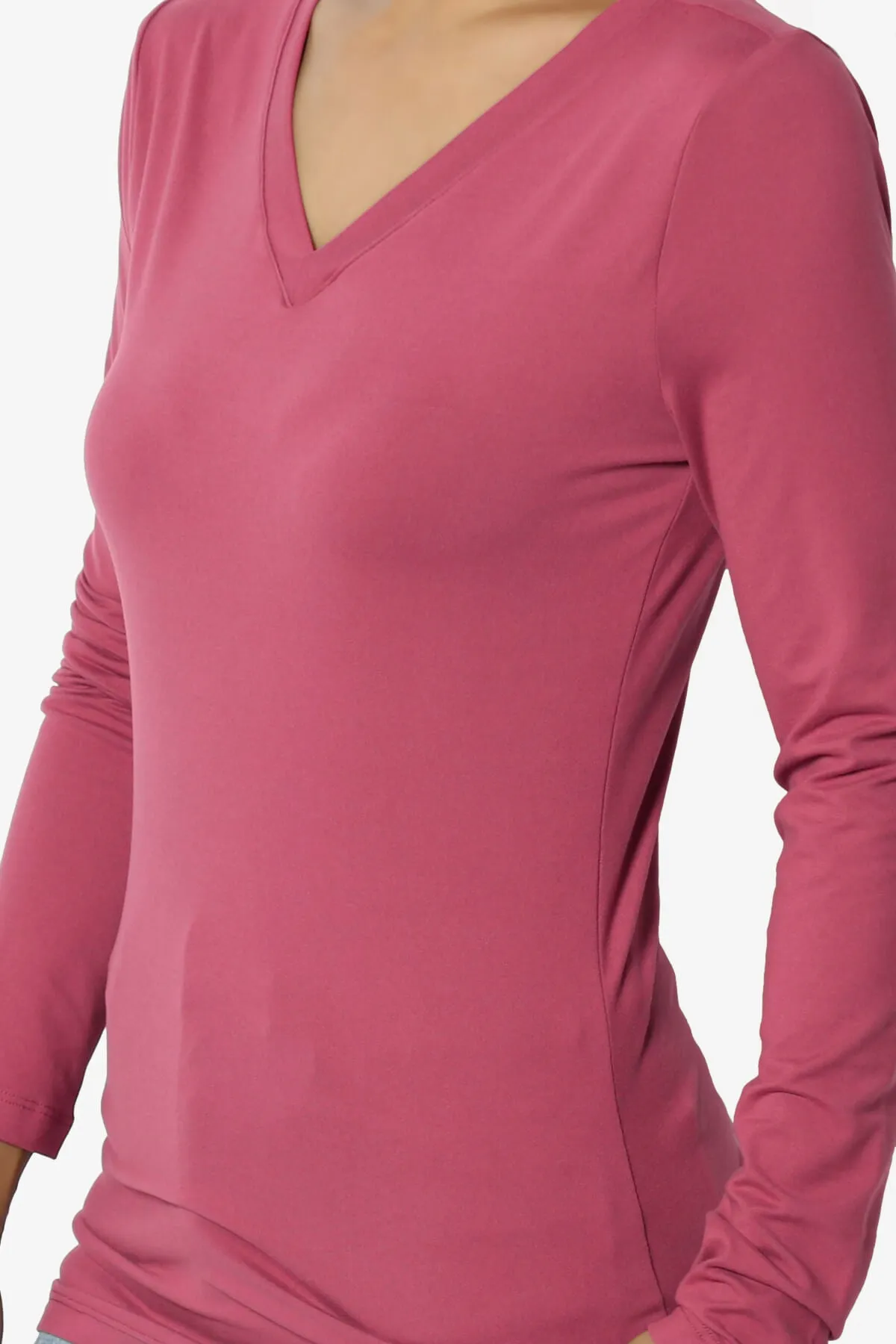 Gaia Microfiber V-Neck Long Sleeve T-Shirt