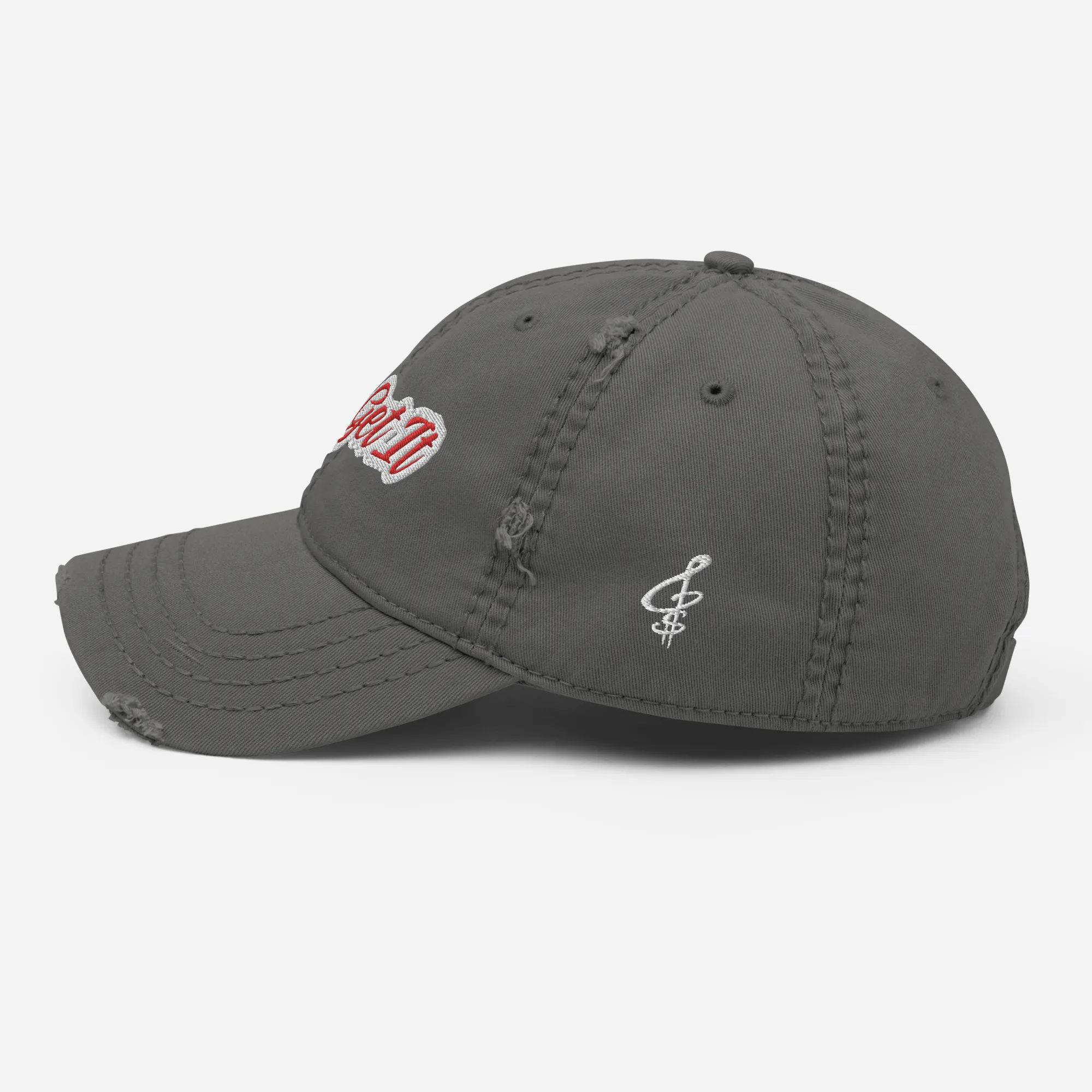 G.G. Red Script Distressed Dad Hat (Multiple Flavors)
