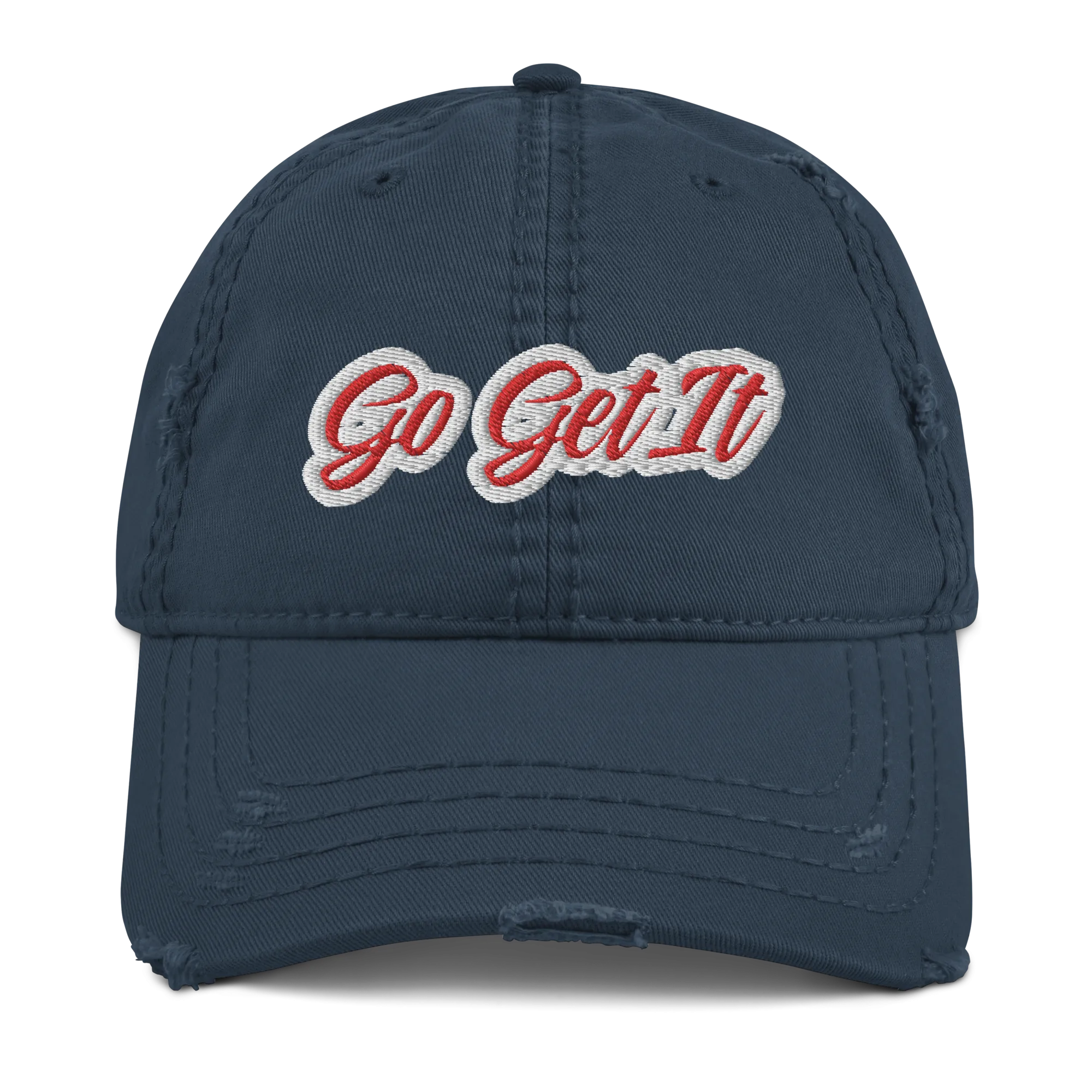 G.G. Red Script Distressed Dad Hat (Multiple Flavors)