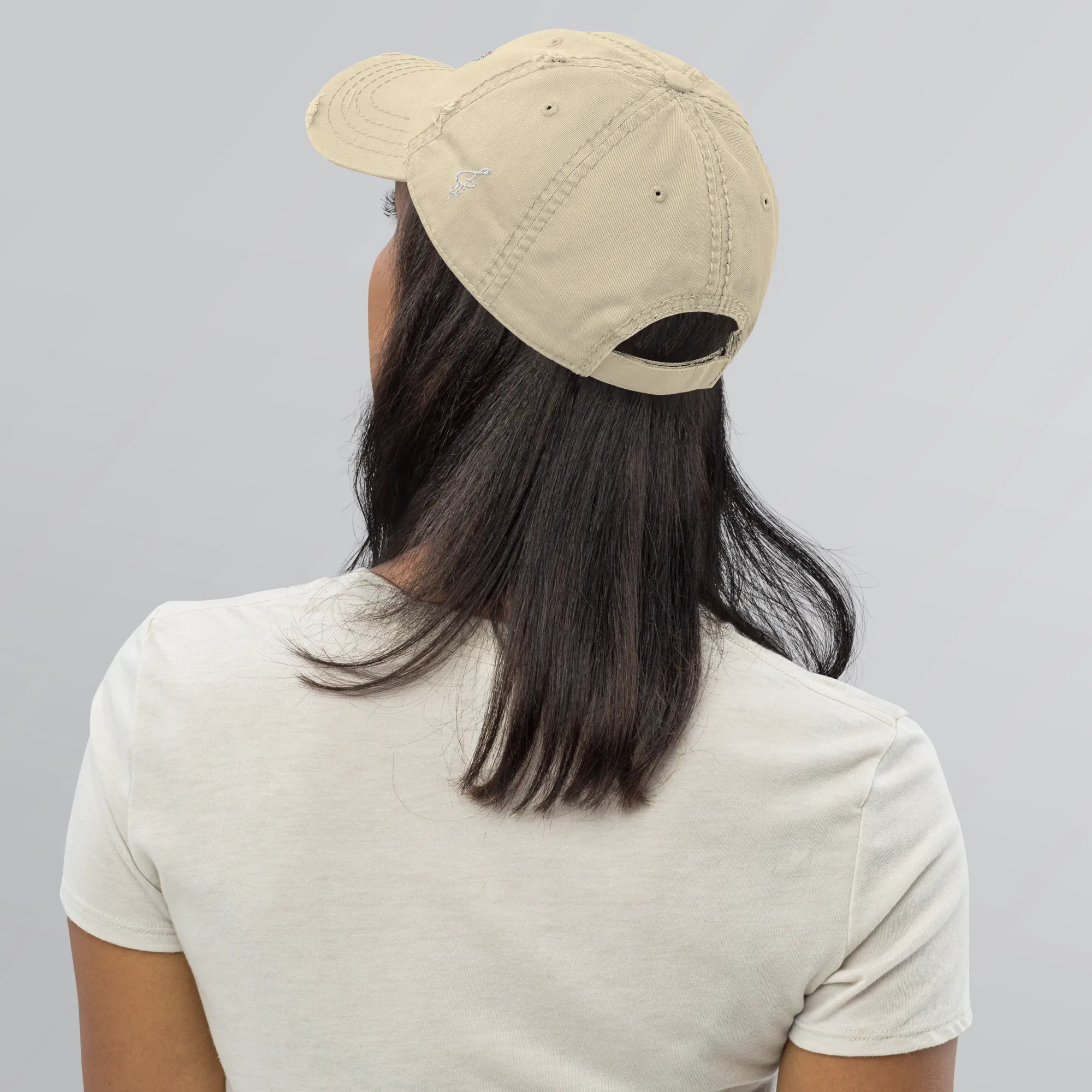 G.G. Red Script Distressed Dad Hat (Multiple Flavors)